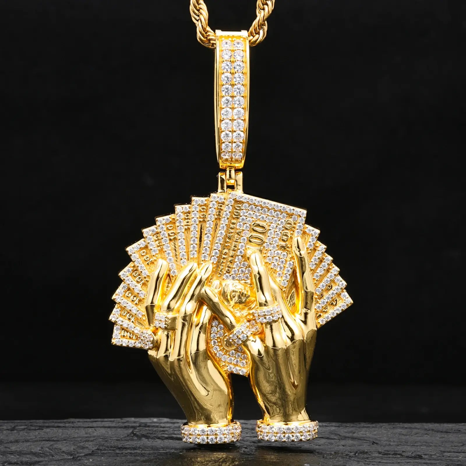 S925 Moissanite Count the Banknotes Pendant