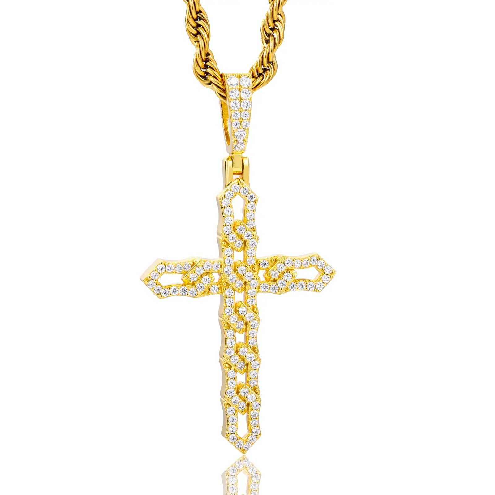 S925 Moissanite Pins Cross Pendant