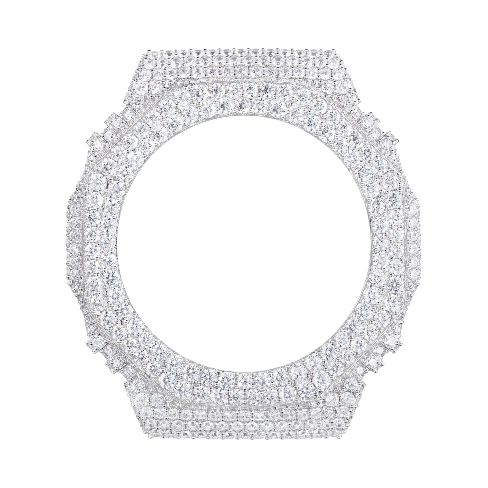 Buss Down 2 Rows Moissanite Watch Bezel for GM2100/GM2110/GMB2100