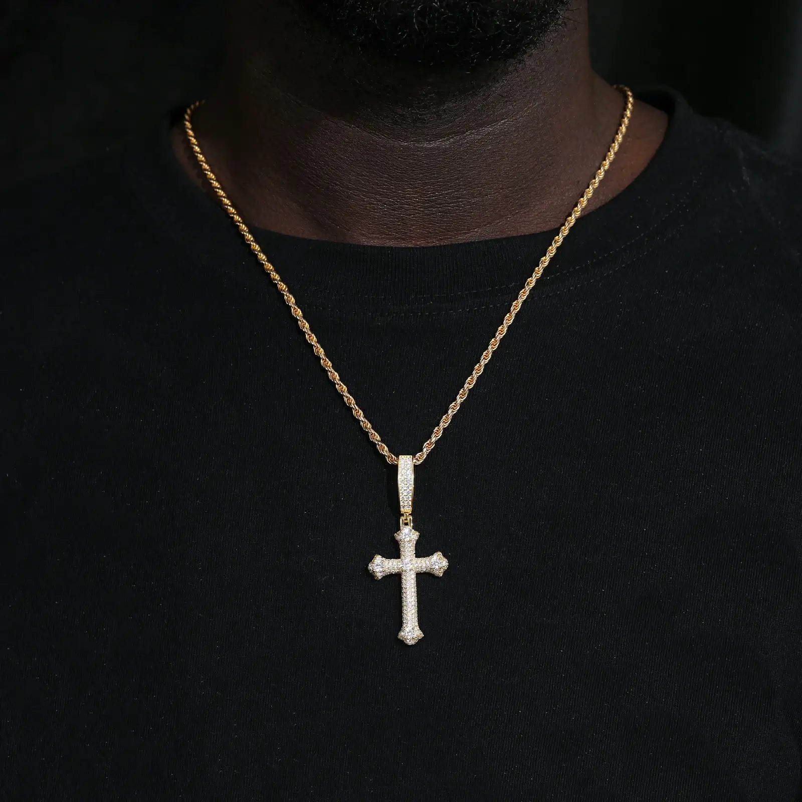 S925 Moissanite Latin Cross Pendant