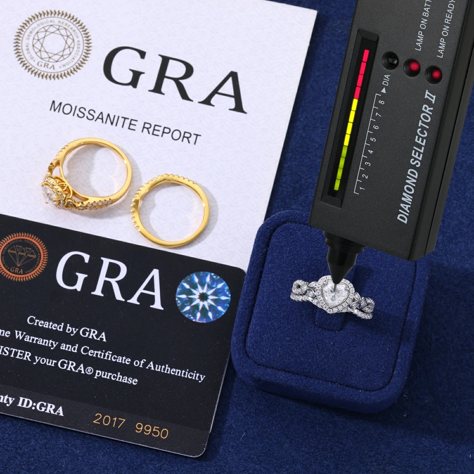 S925 0.8CT Heart Cut Moissanite Halo Wedding Ring Set