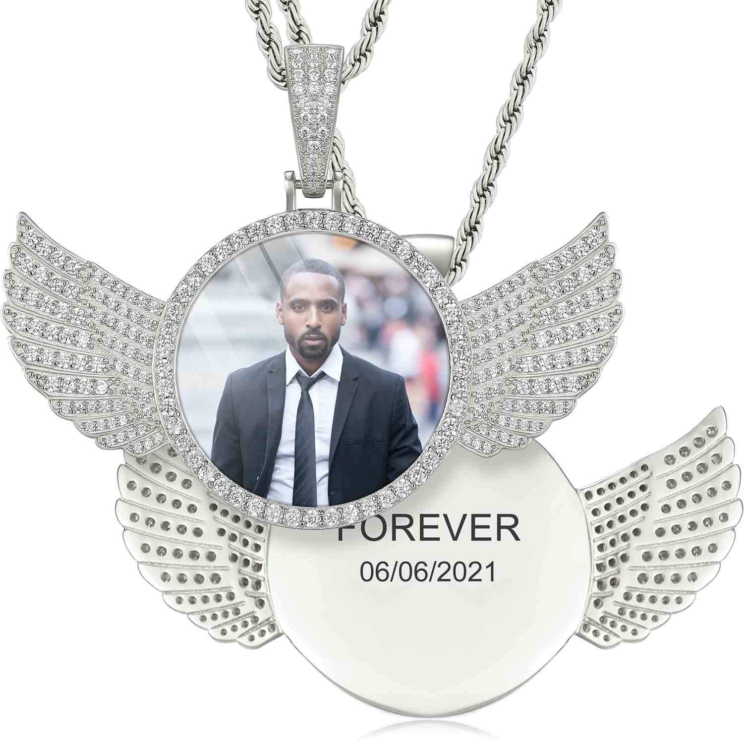 68mm Wing Photo Pendant