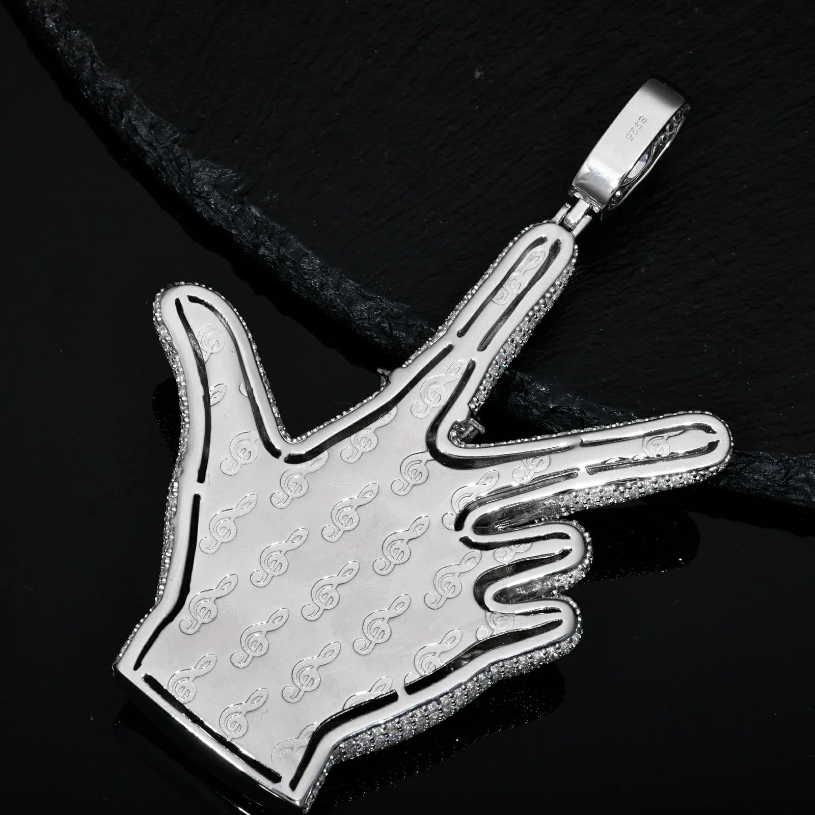 Moissanite YVL Hand Gesture Pendant