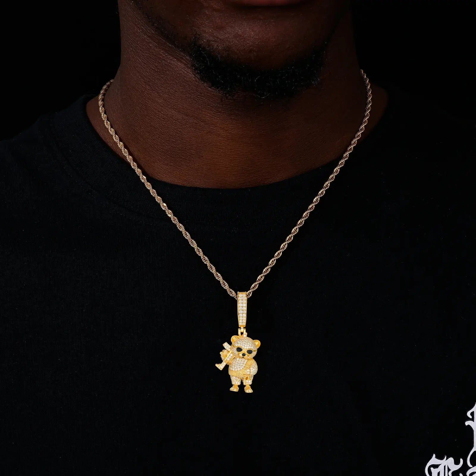 S925 Moissanite Armed Little Bear Pendant