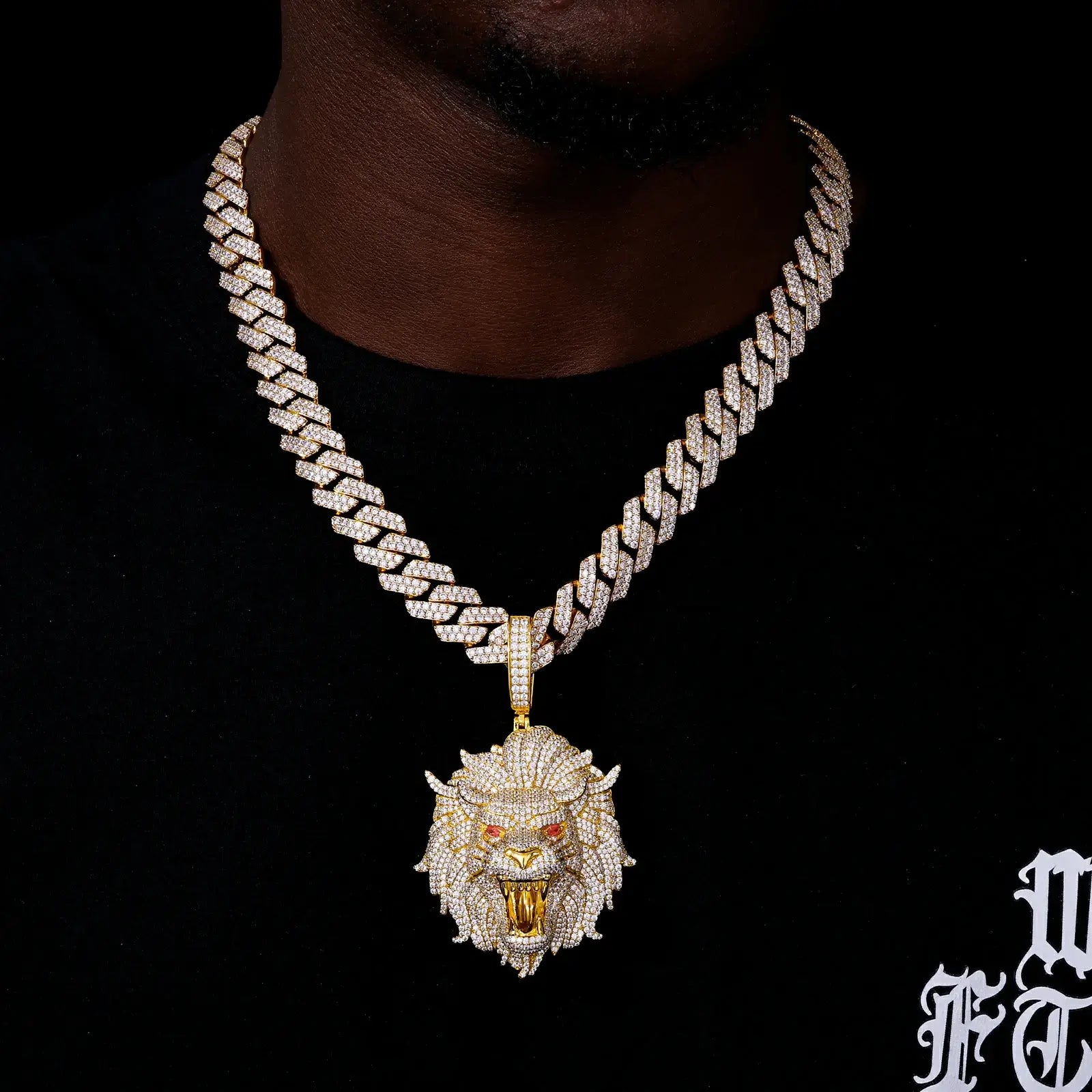 S925 Moissanite Fierce Lion Head Pendant