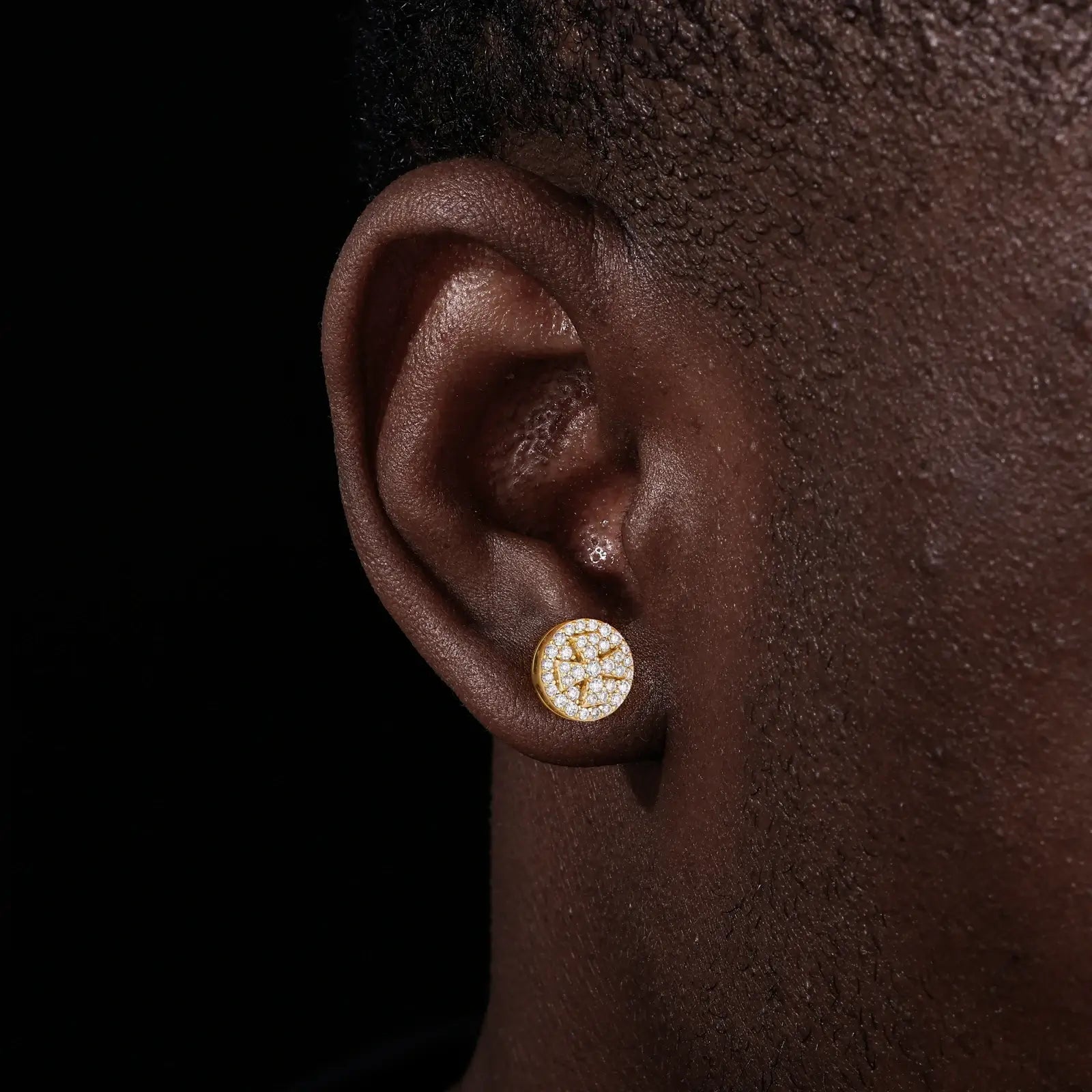 S925 Moissanite Maltese Cross Round  Stud Earrings