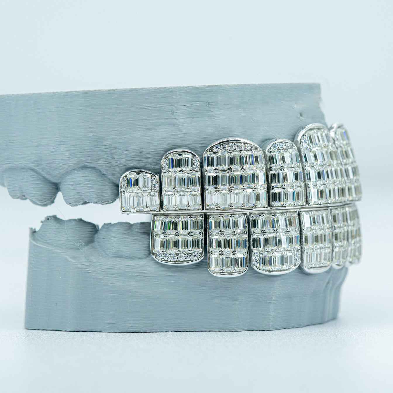 S925 Baguette Cut Moissanite Grillz