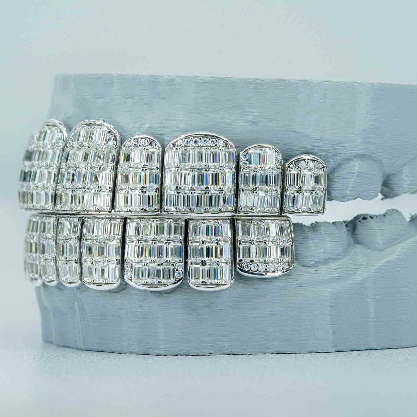 S925 Baguette Cut Moissanite Grillz