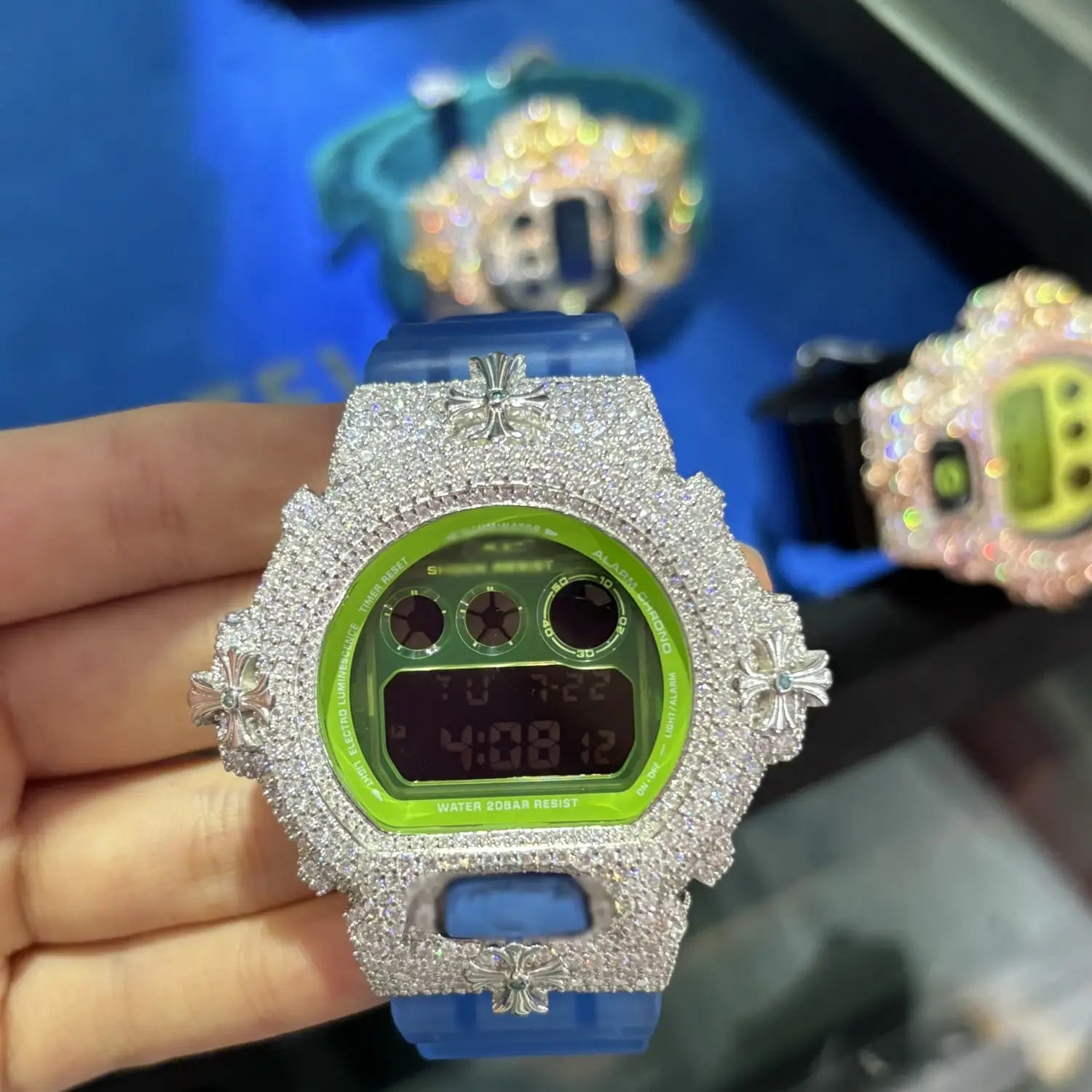 S925 Moissanite Chrome Cross Watch Case - DW6900