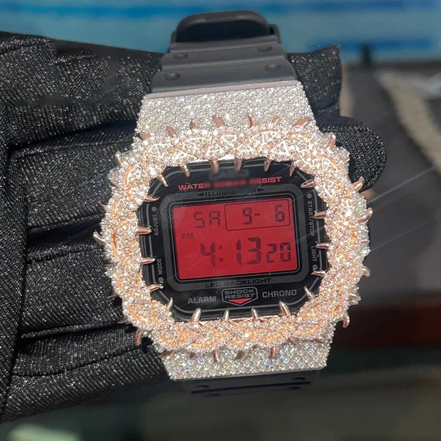 S925 Moissanite Vine Thorns Watch Case for DW5600