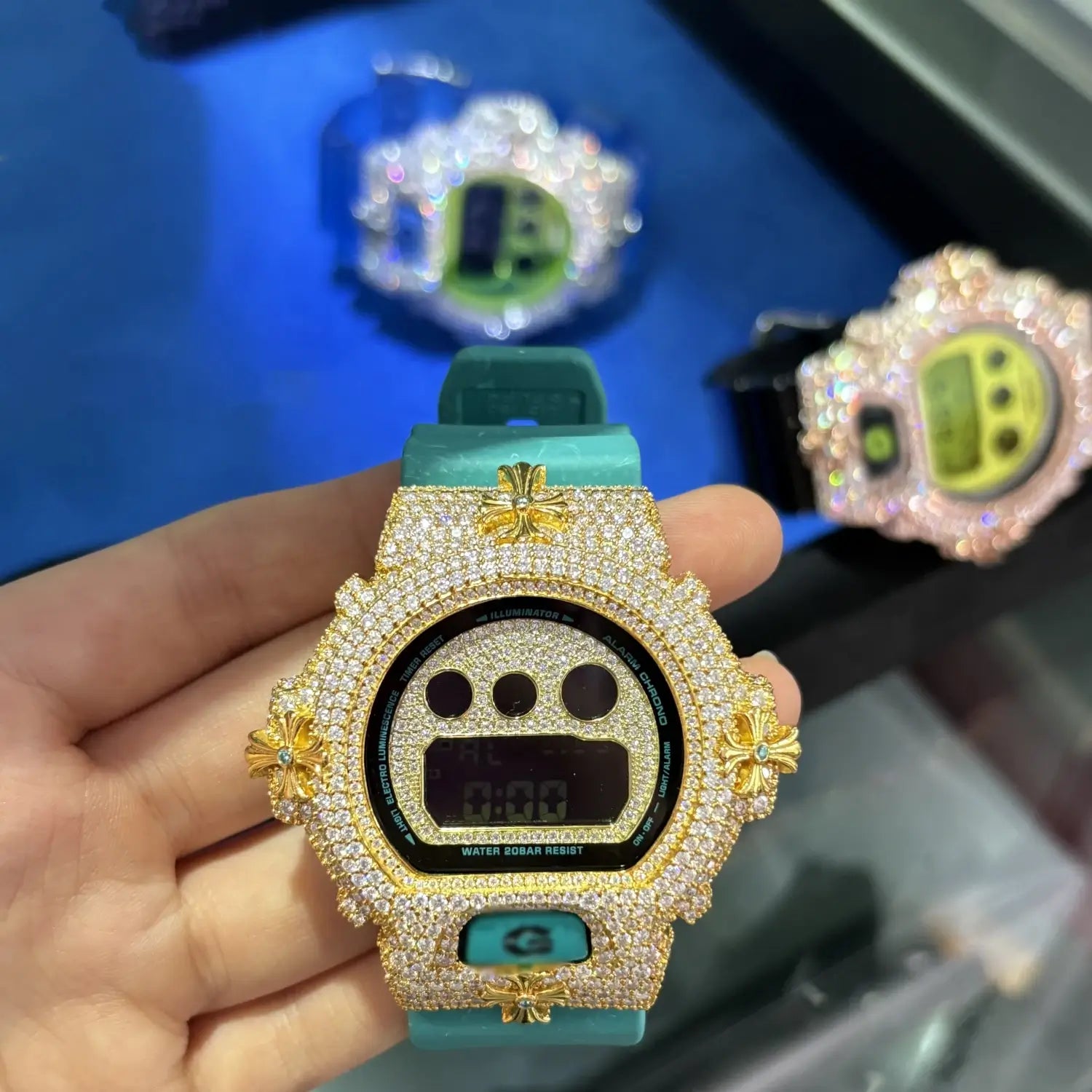 S925 Moissanite Chrome Cross Watch Case - DW6900