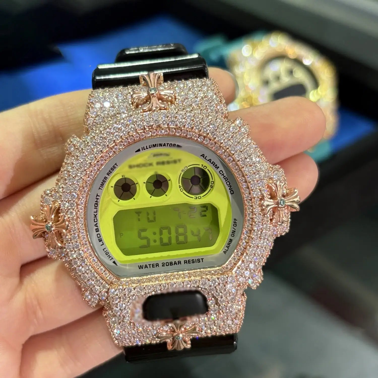 S925 Moissanite Chrome Cross Watch Case - DW6900