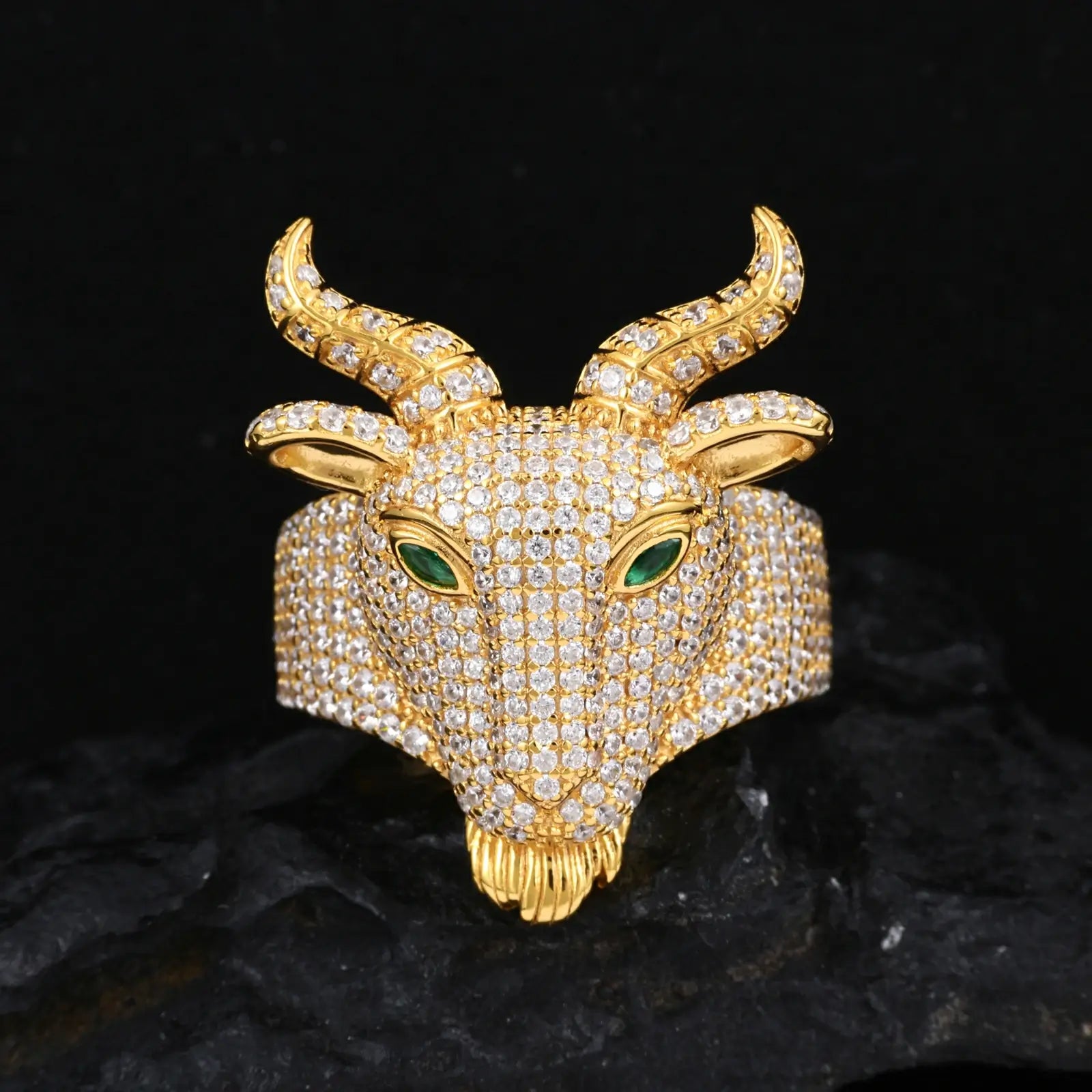 S925 Moissanite Goat Head Ring