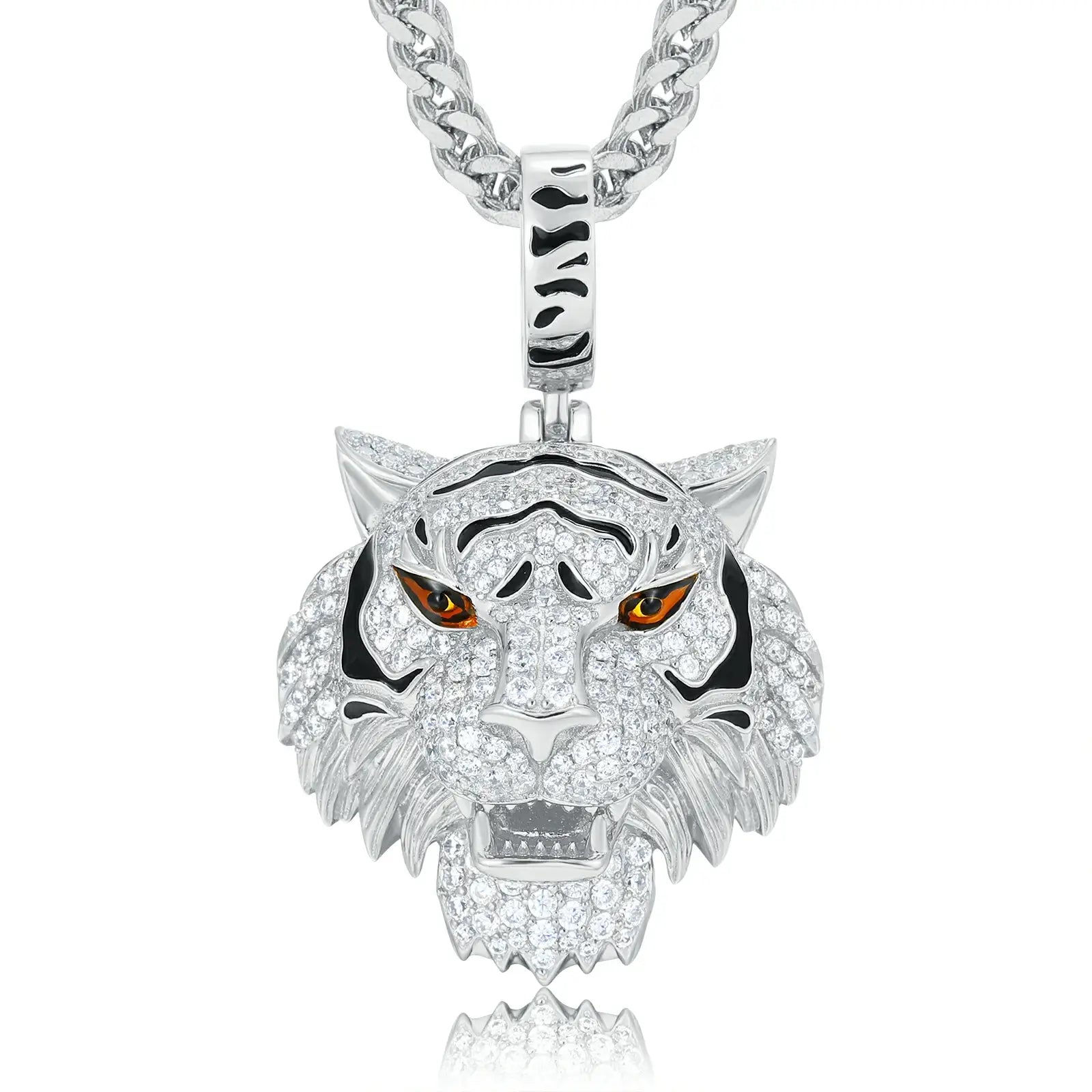 S925 Moissanite 3D Lion Head Pendant