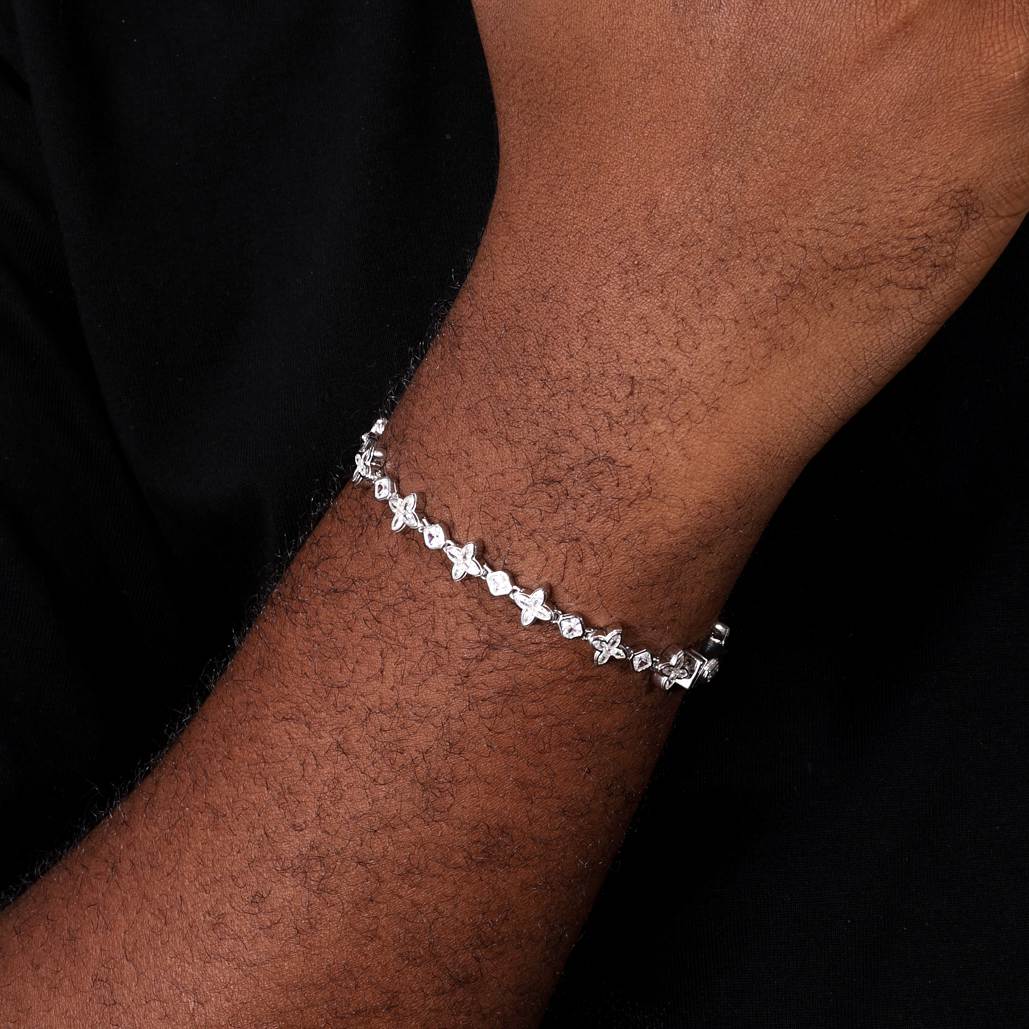 7mm S925 Moissanite Quadrangle Tennis Bracelet