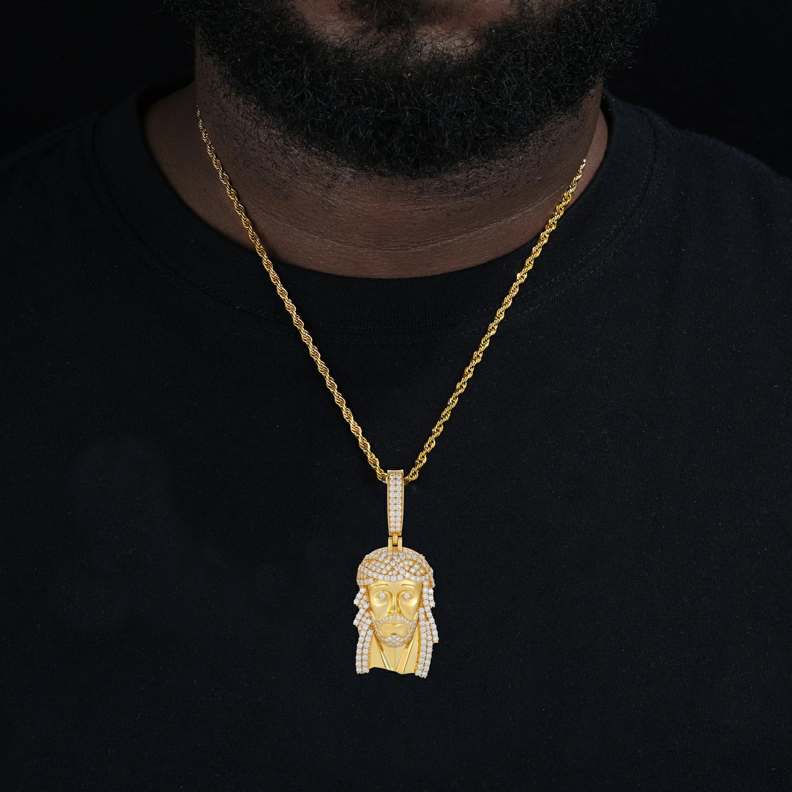 S925 VVS Moissanite Jesus Head Pendant