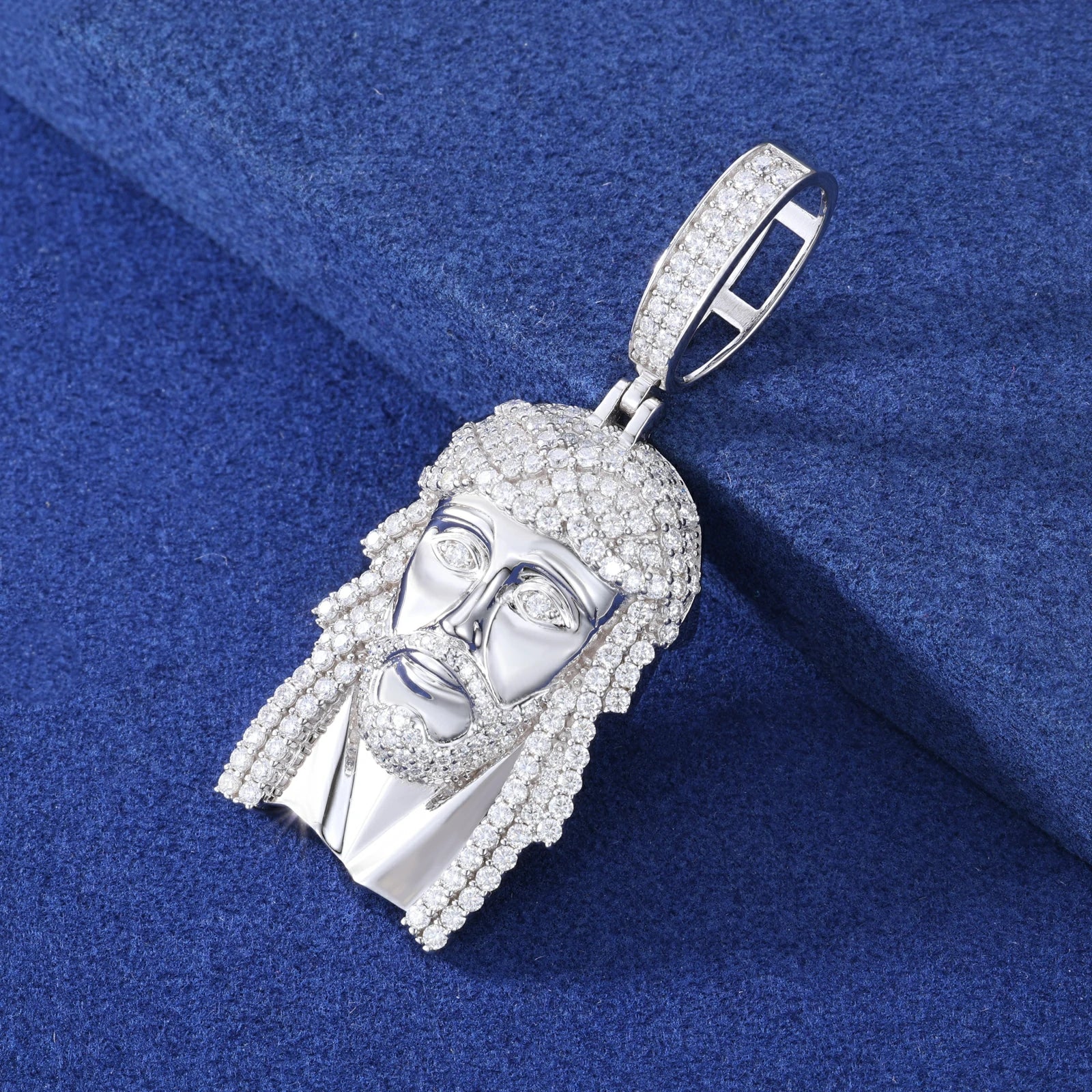 S925 VVS Moissanite Jesus Head Pendant