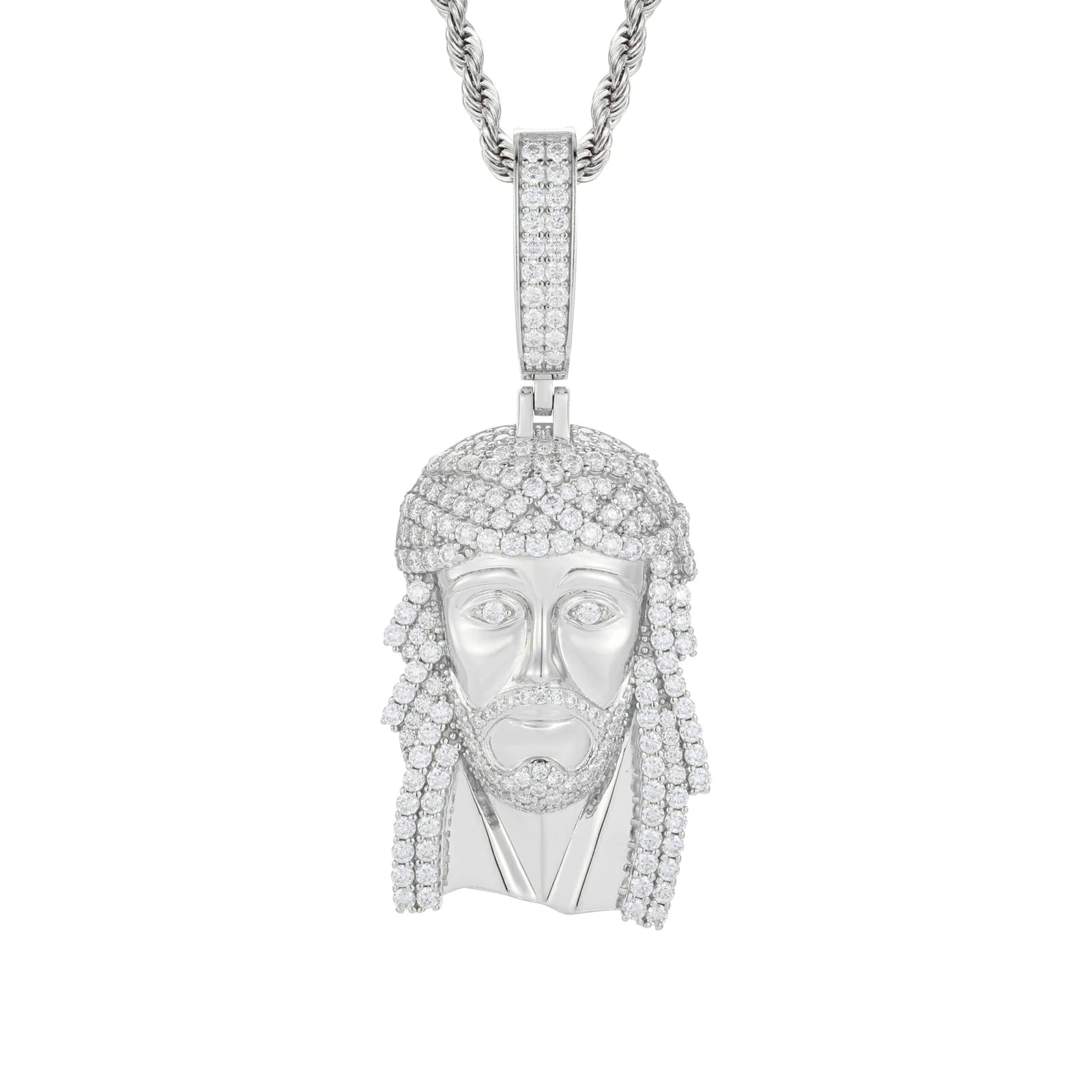 S925 VVS Moissanite Jesus Head Pendant