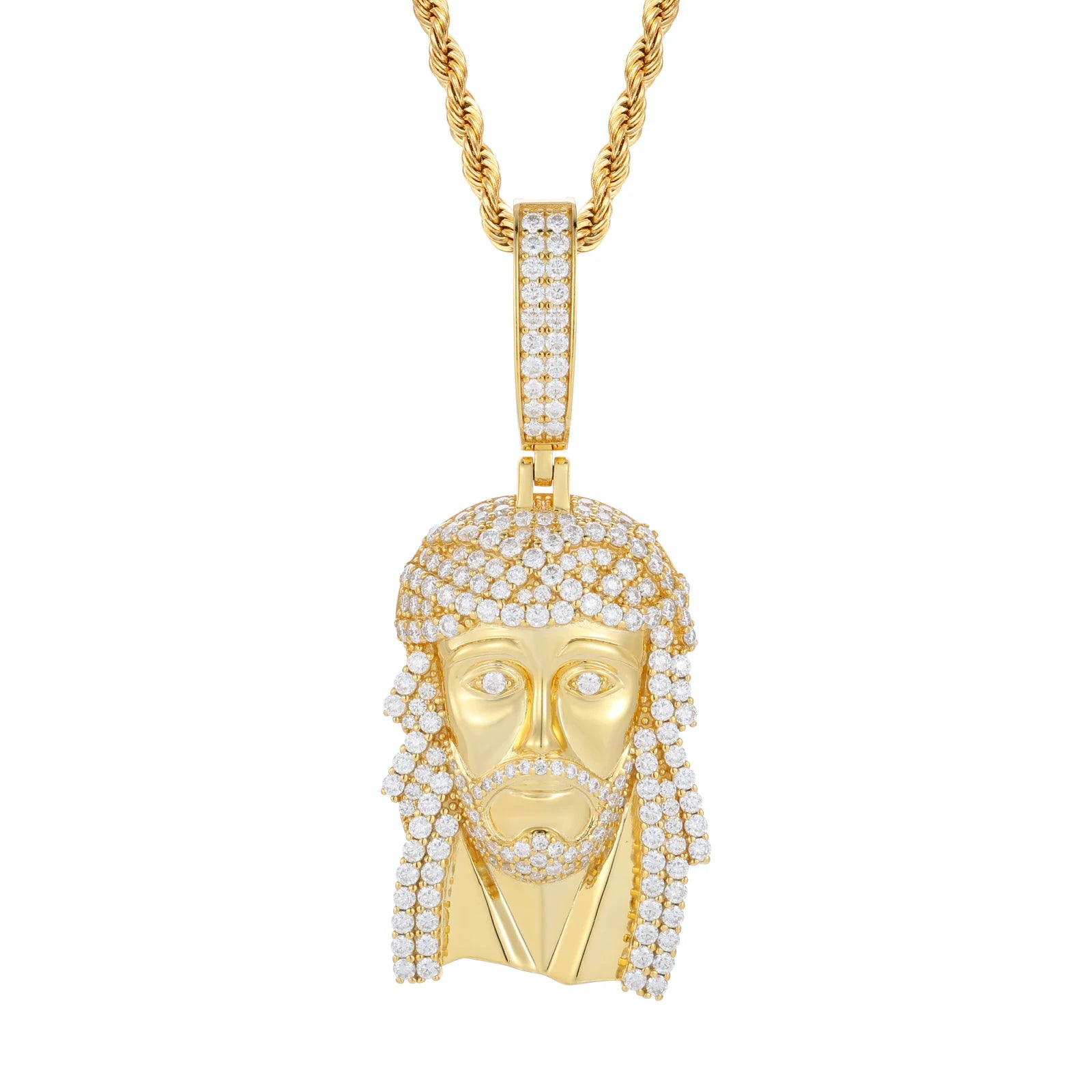 S925 VVS Moissanite Jesus Head Pendant