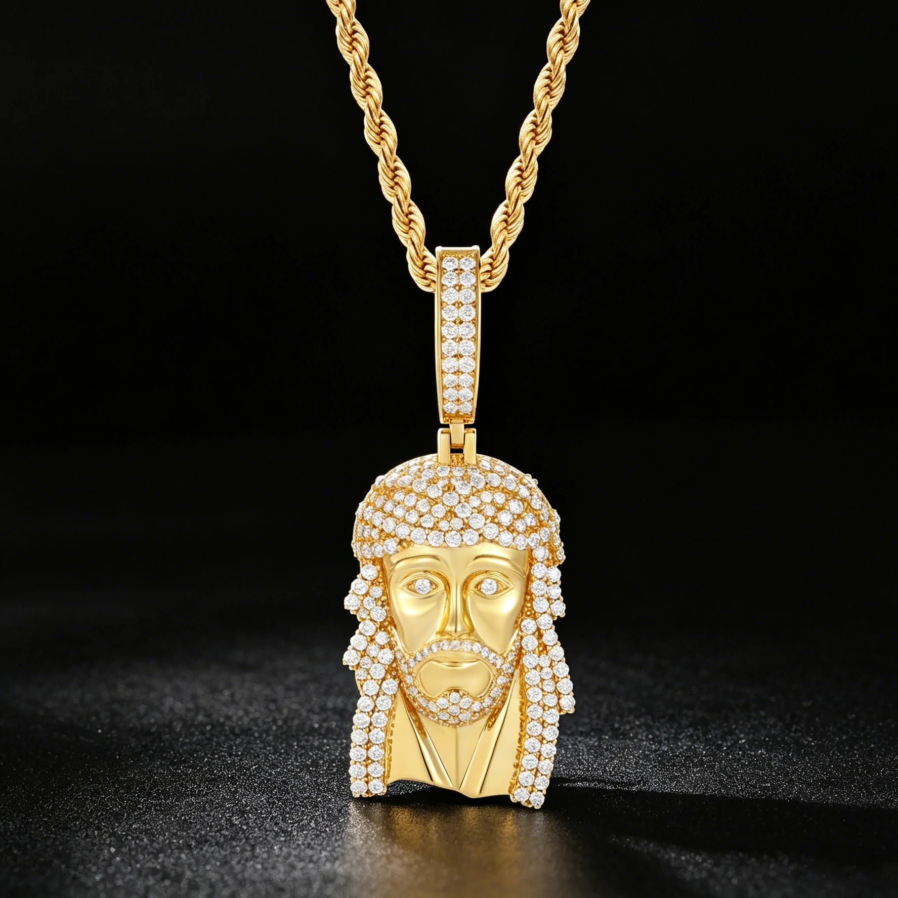 S925 VVS Moissanite Jesus Head Pendant