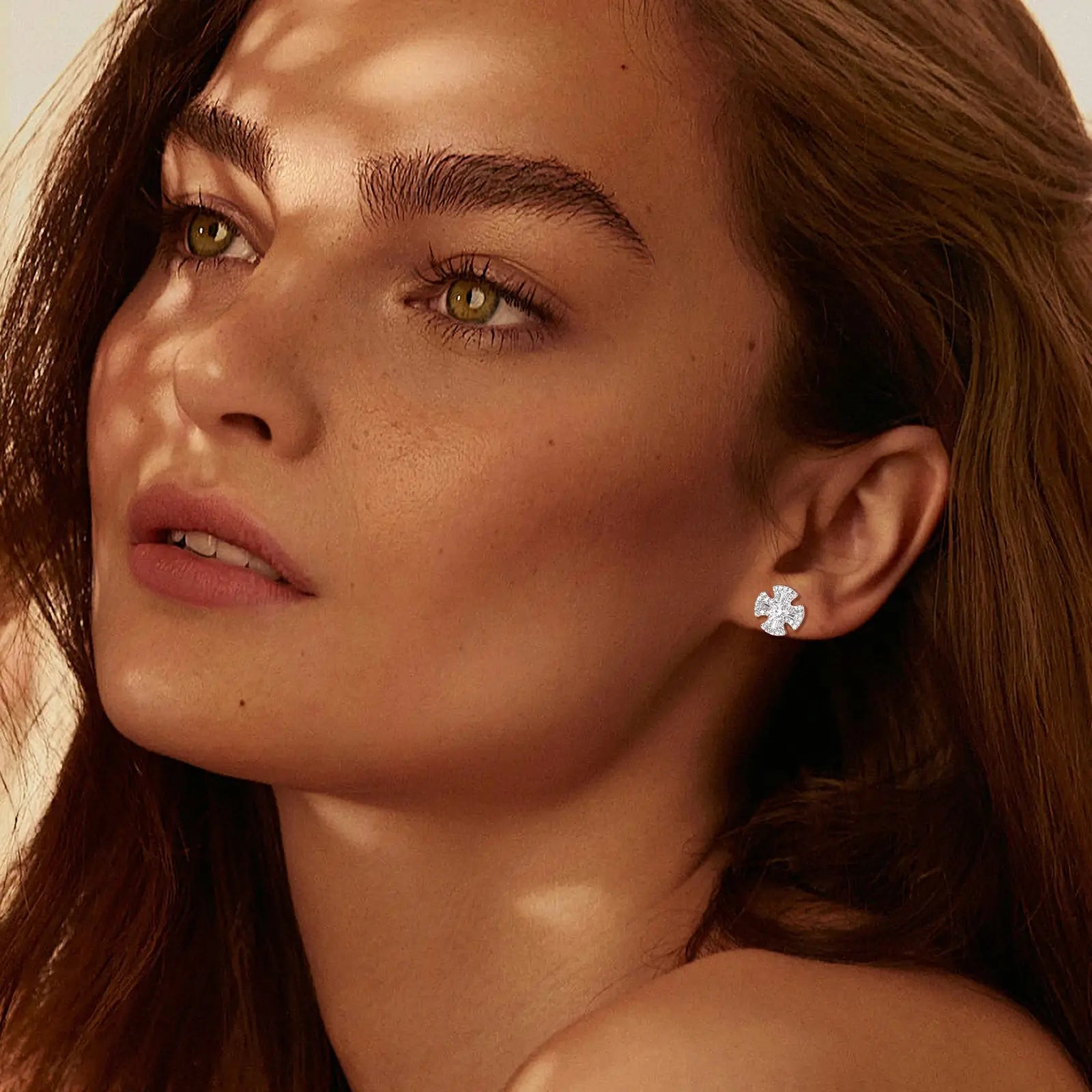 S925 Moissanite Canterbury Cross Stud Earrings