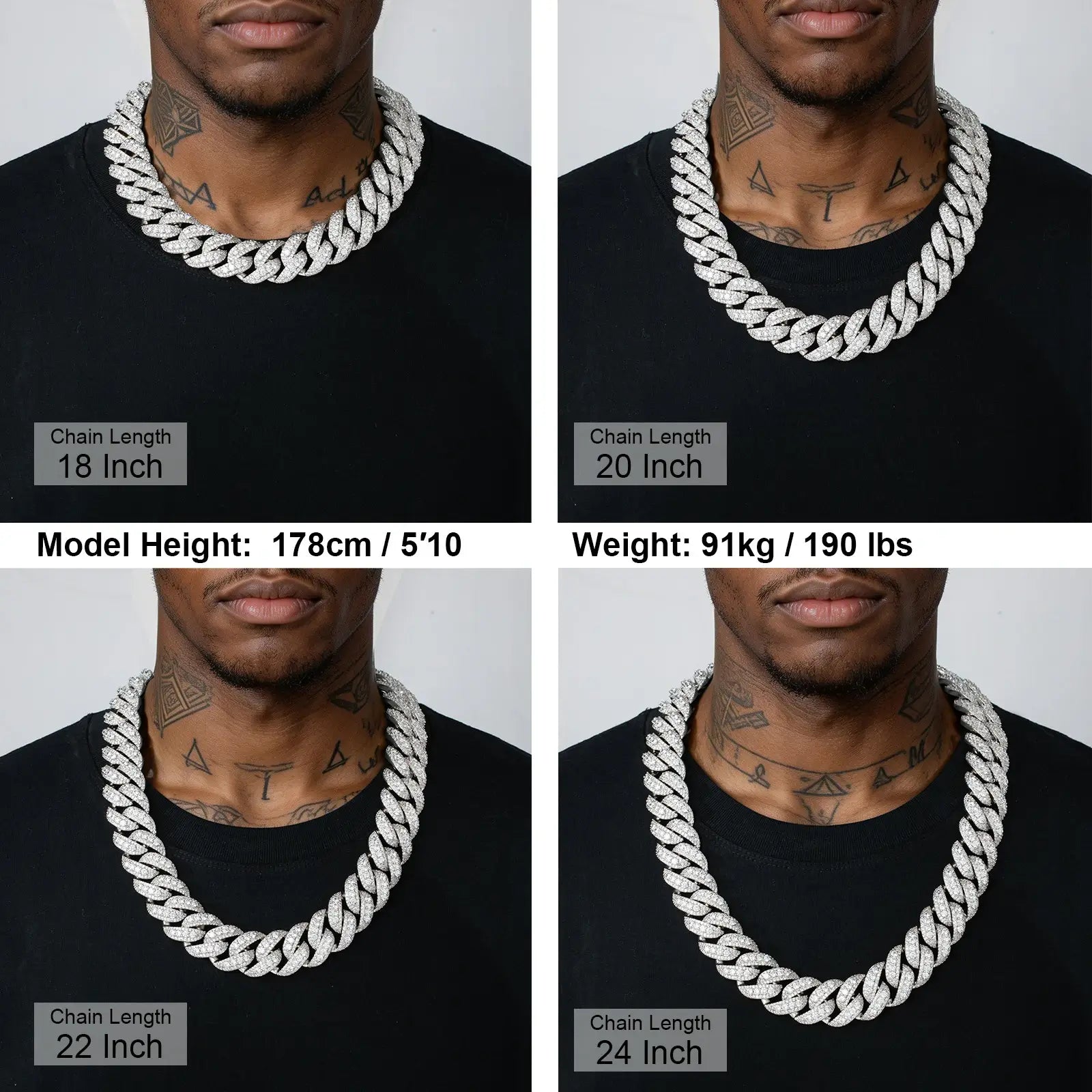 （CZ）20mm 25mm Bubble Cuban Link Chain