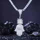 S925 Baguette Moissanite Hamsa Hand Pendant With Crown