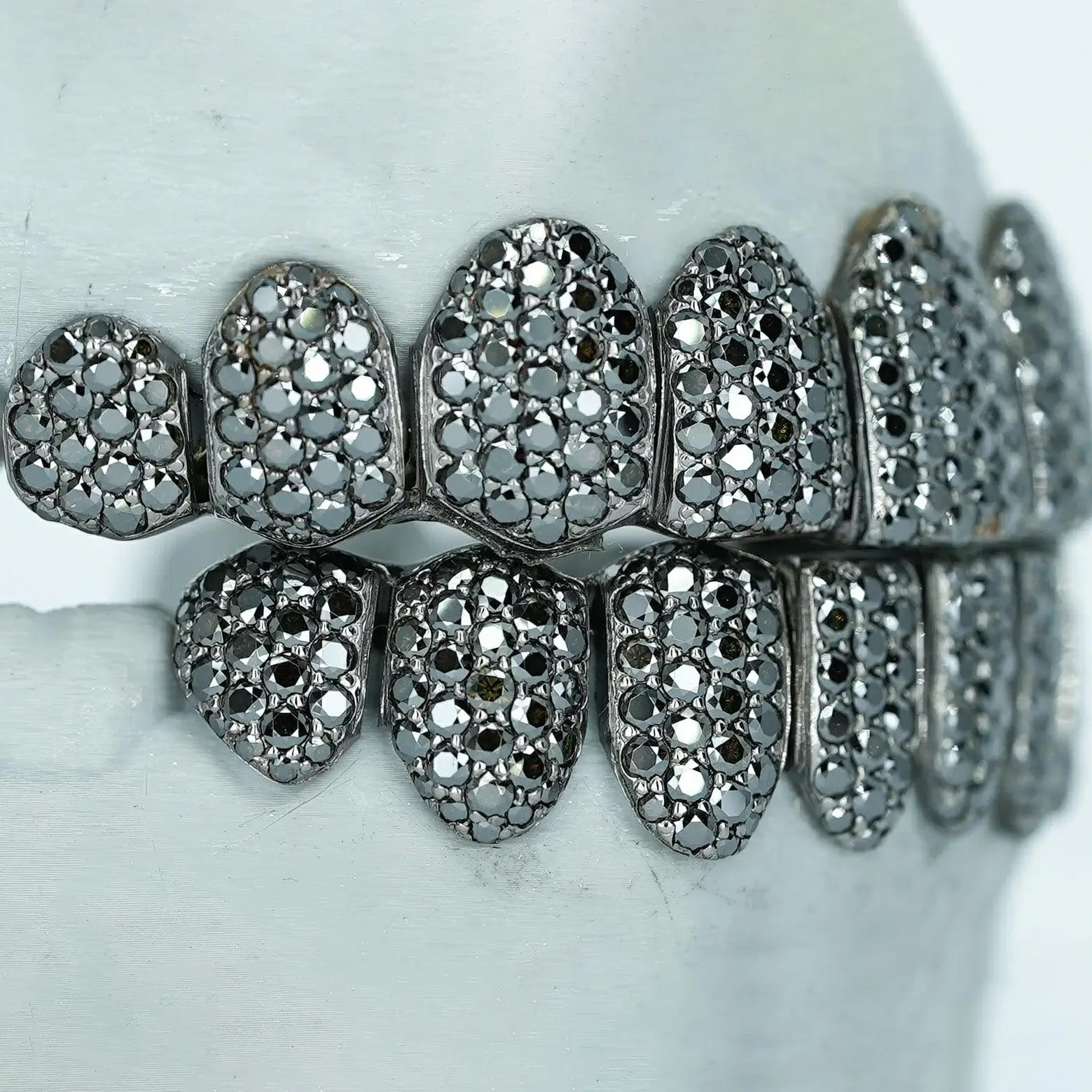 S925 Black VVS Moissanite Diamond Grillz