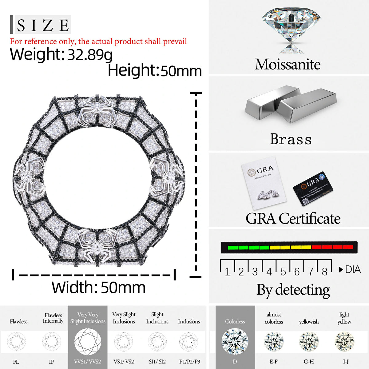 Moissanite Spider Watch Bezel for GA2100 GA2110 GAB2100
