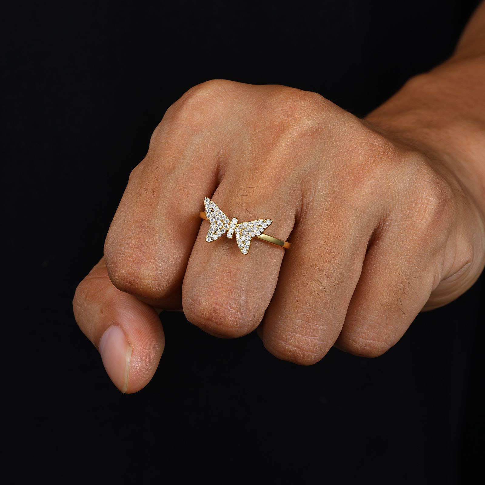 diamond butterfly ring