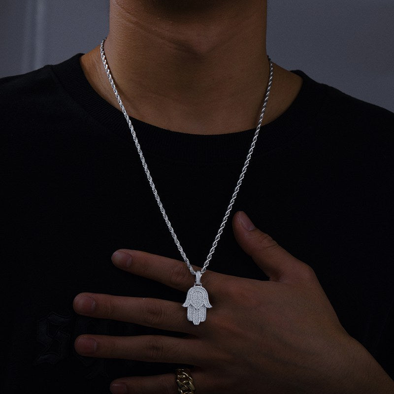 diamond hamsa pendant