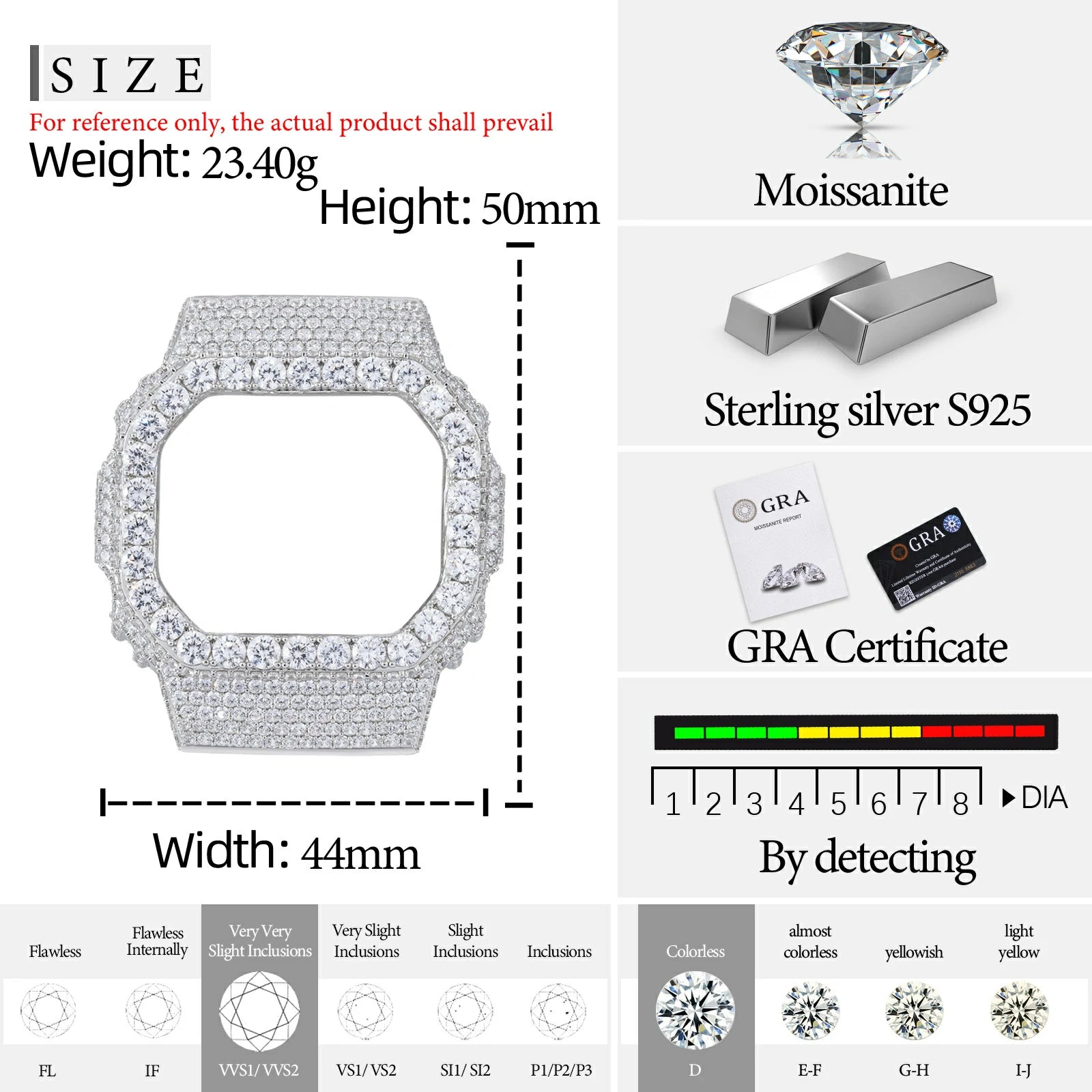 S925 Moissanite Classic Watch Case - DW5600