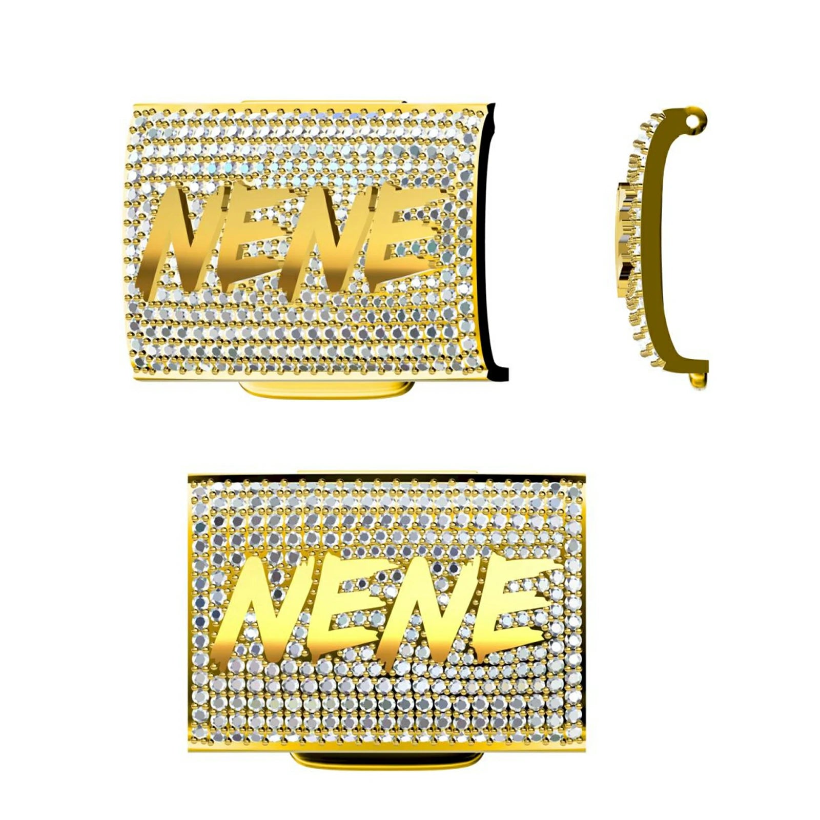 20mm Custom Letter Buckle Moissanite Bubble Cuban Link Chain