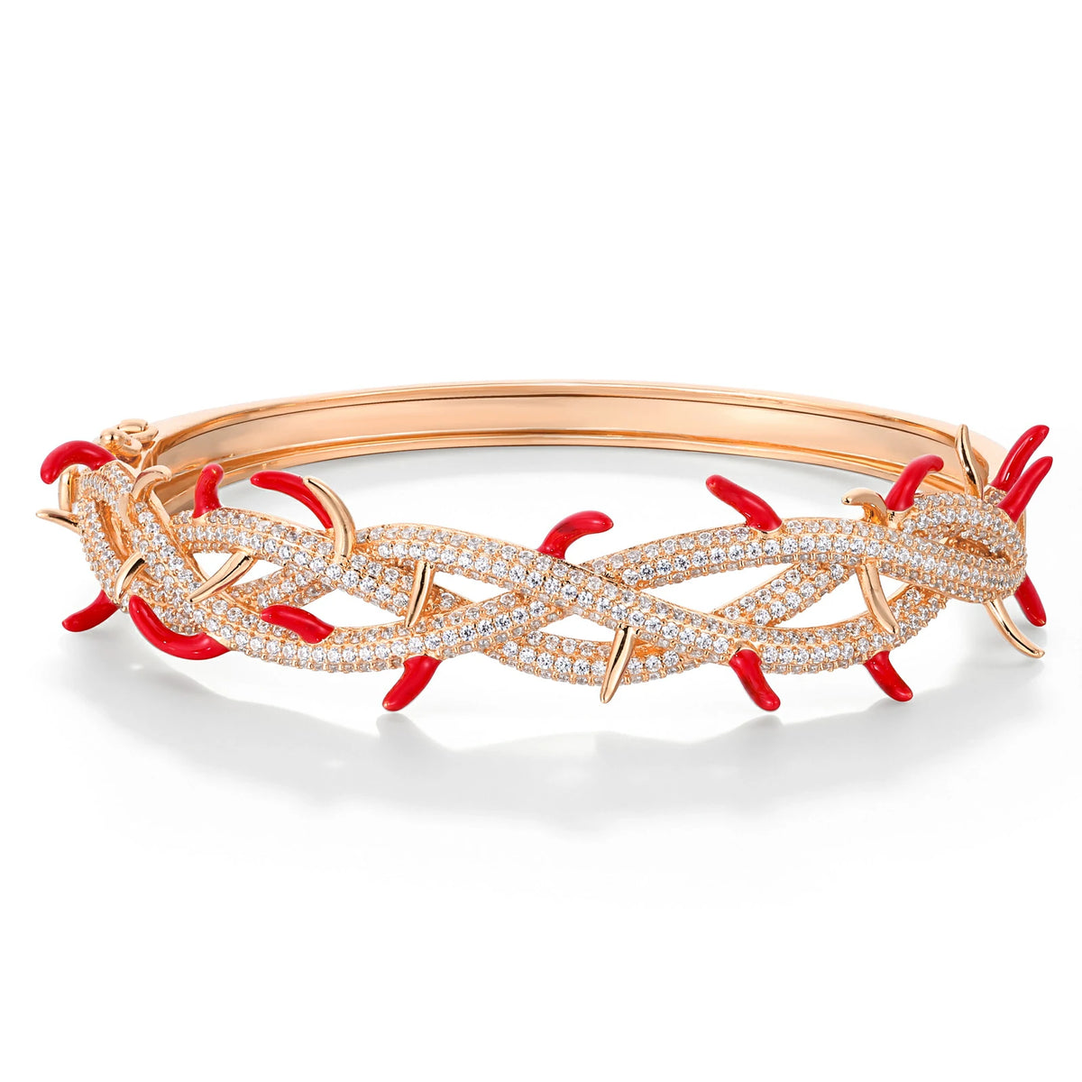 S925 Moissanite Enamel Plated Crown of Thorns Bangle