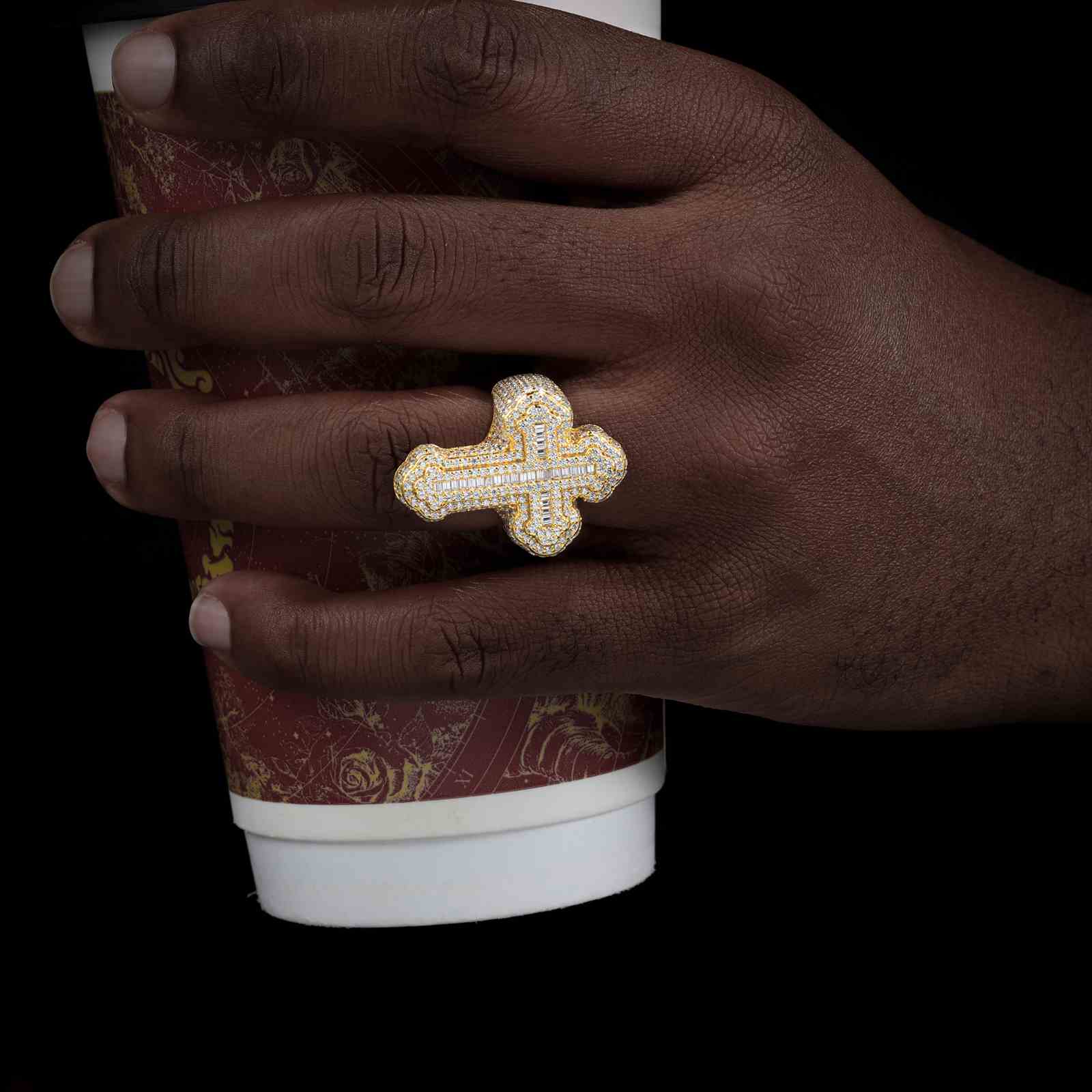 gold cross ring