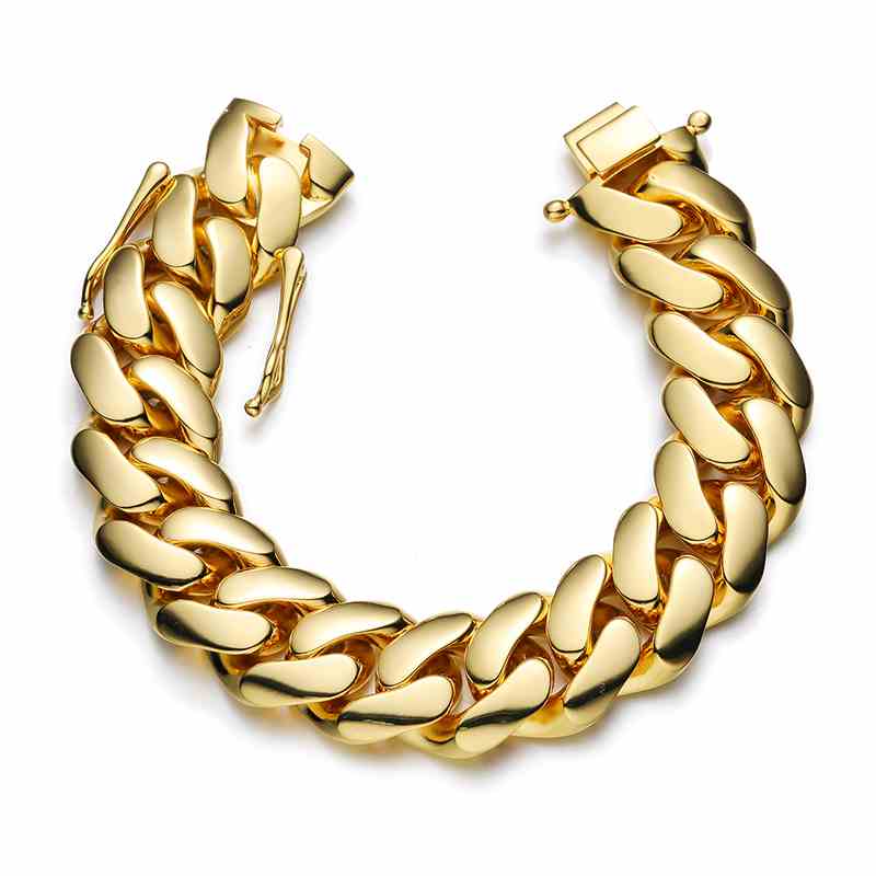 gold cuban bracelet mens