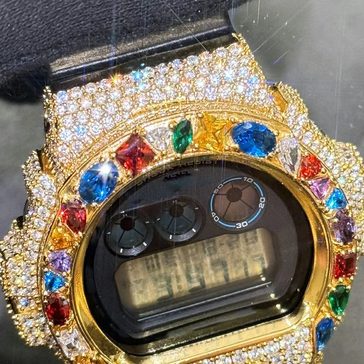 S925 Moissanite Multi Color Gemstone Watch Case for DW6900