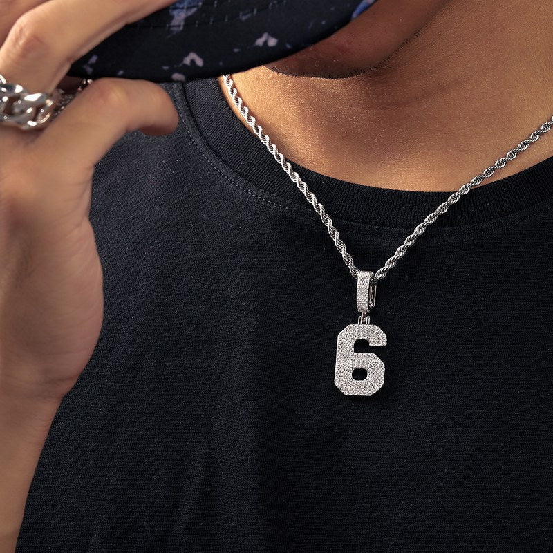 gold number pendant