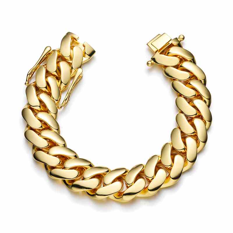 gold plated cuban link bracelet