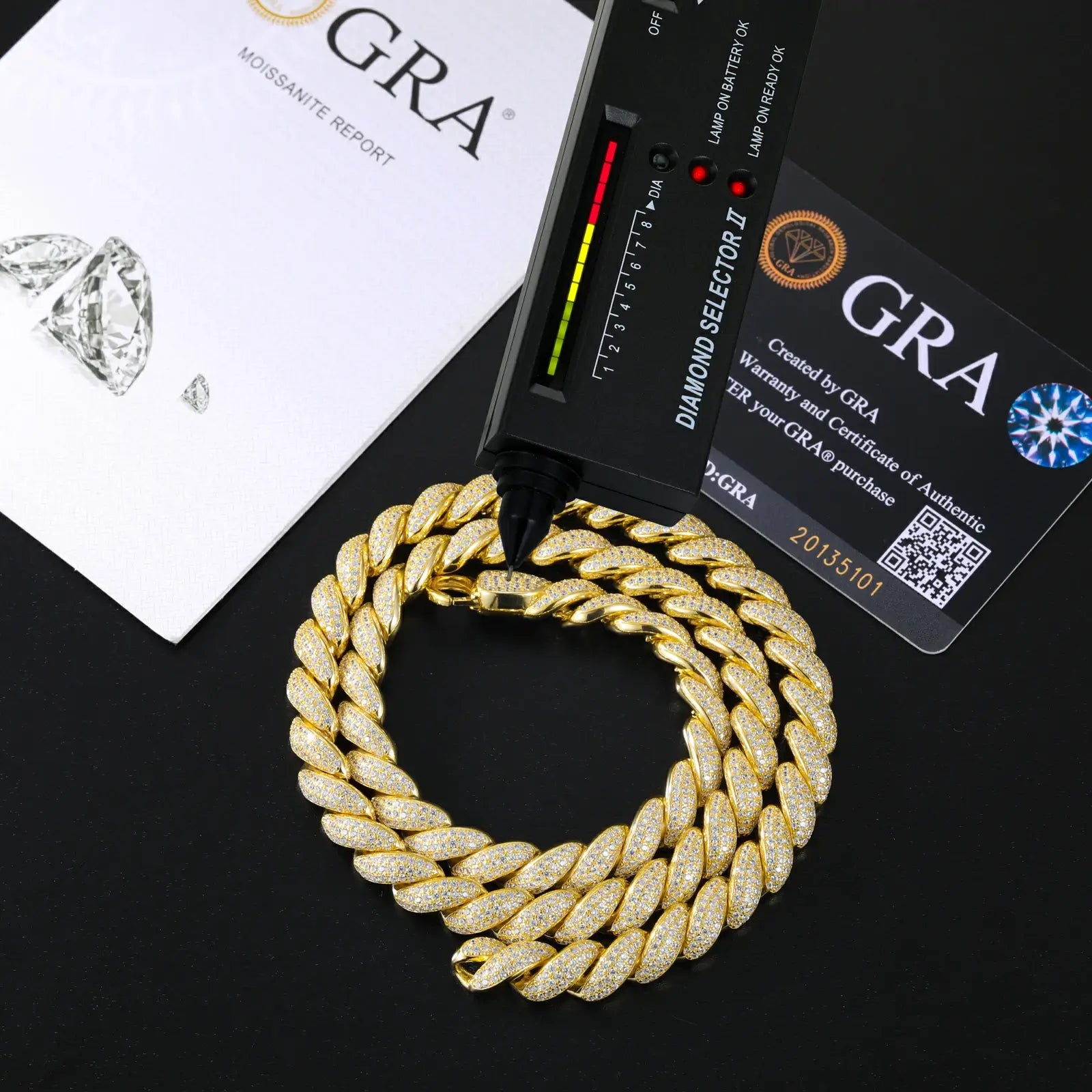 8mm S925 Moissanite Iced Out Rope Chain