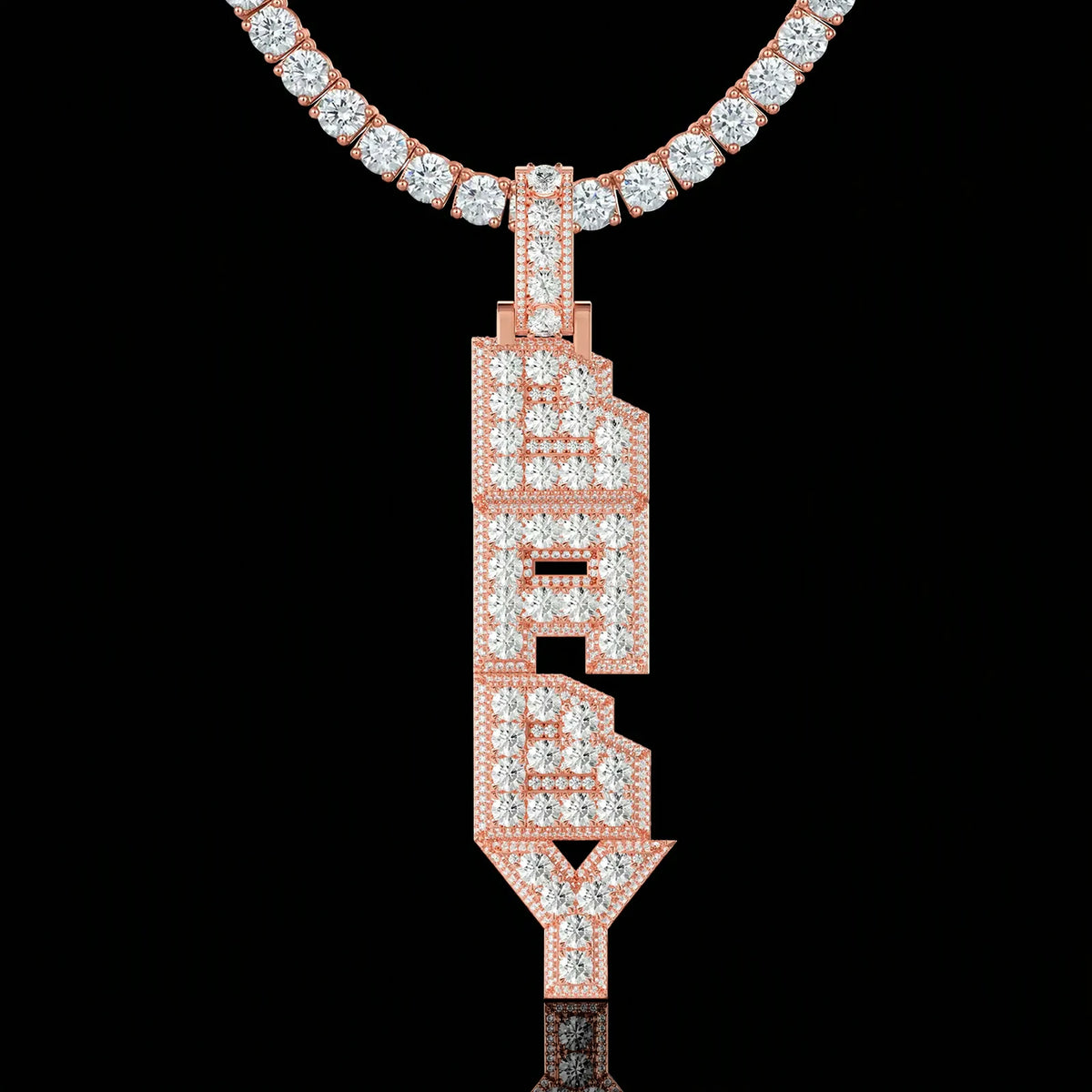 Custom Radiant Layers Vertical Letter Pendant