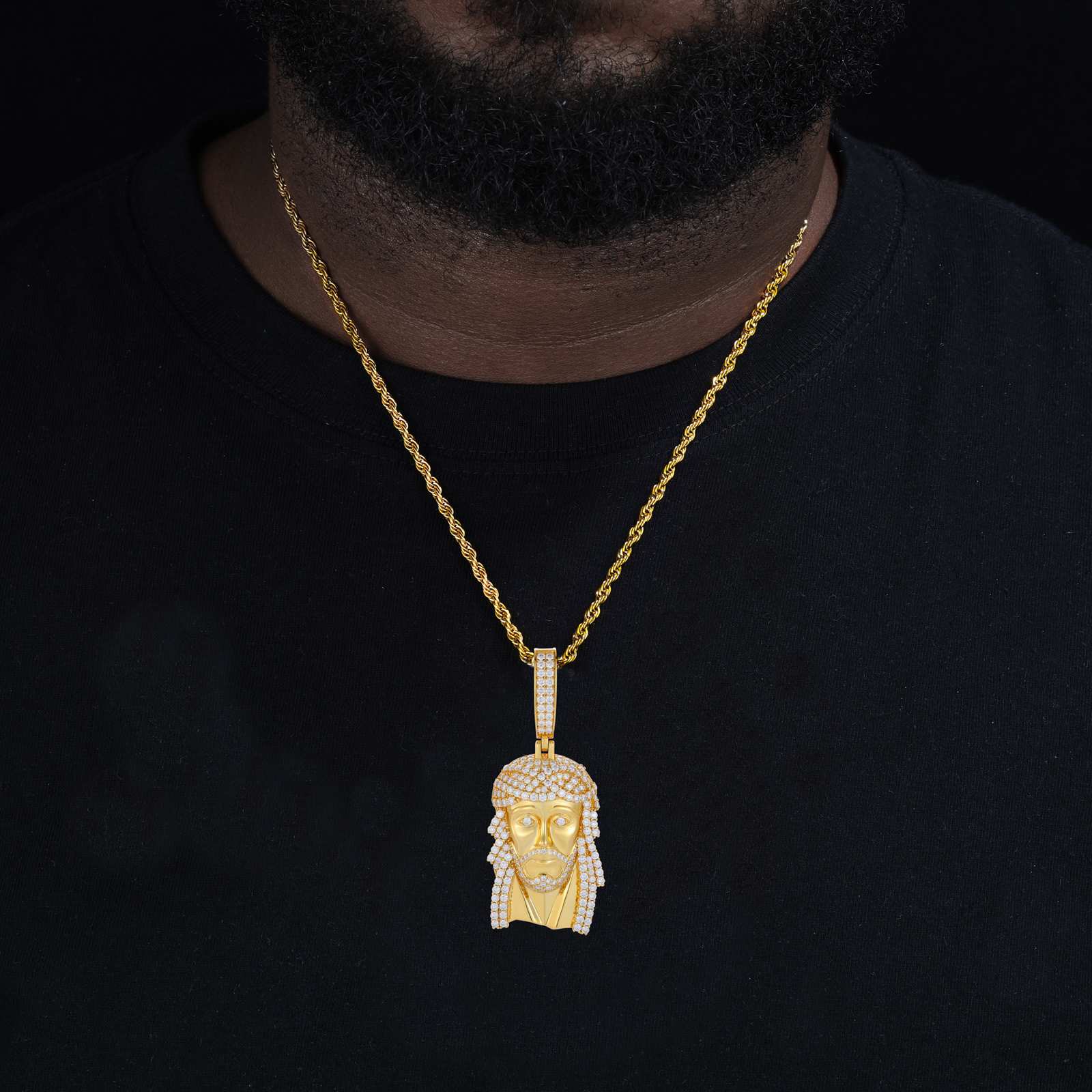 jesus cross necklace gold