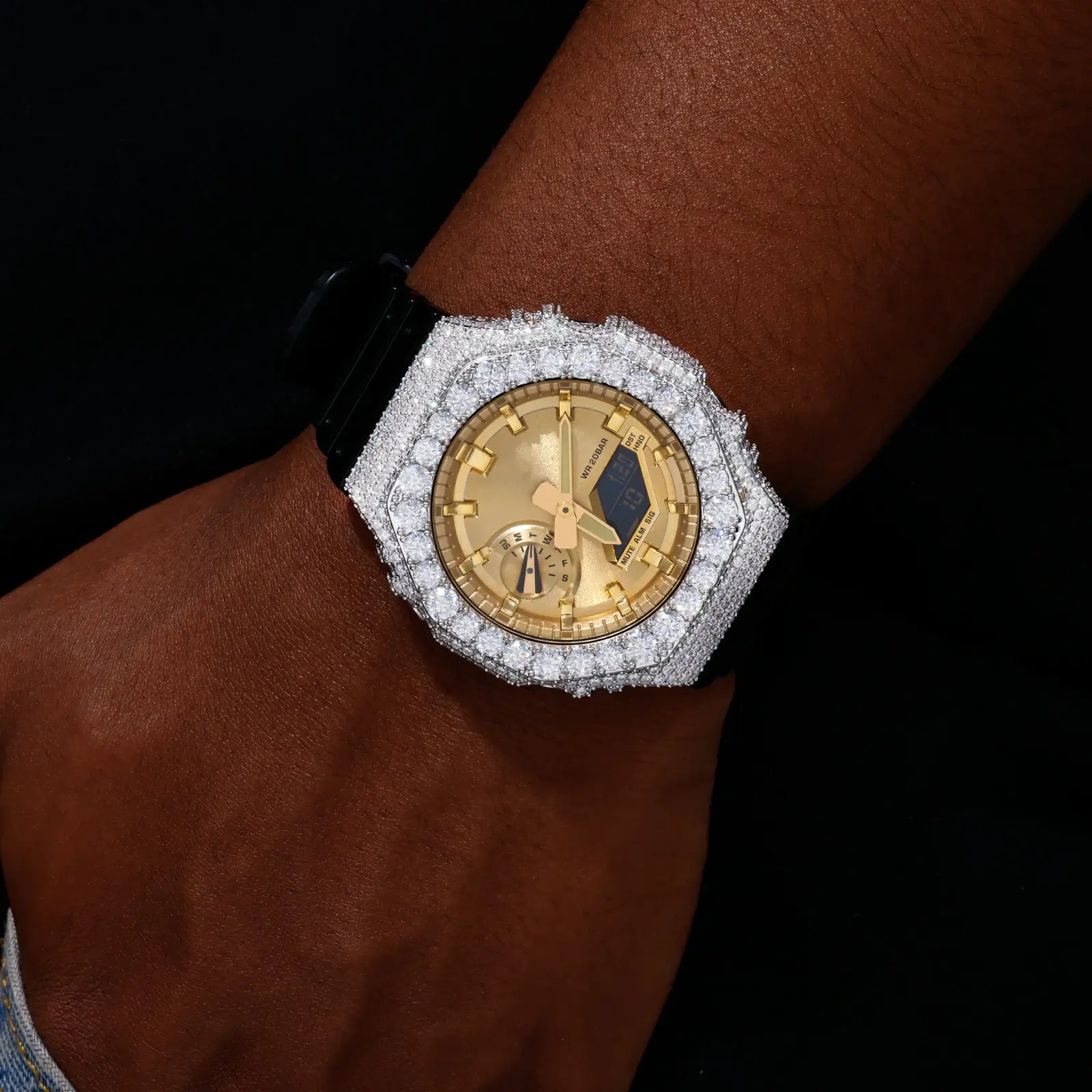 S925 Moissanite Classic G-Shock Watch Case- GA2100