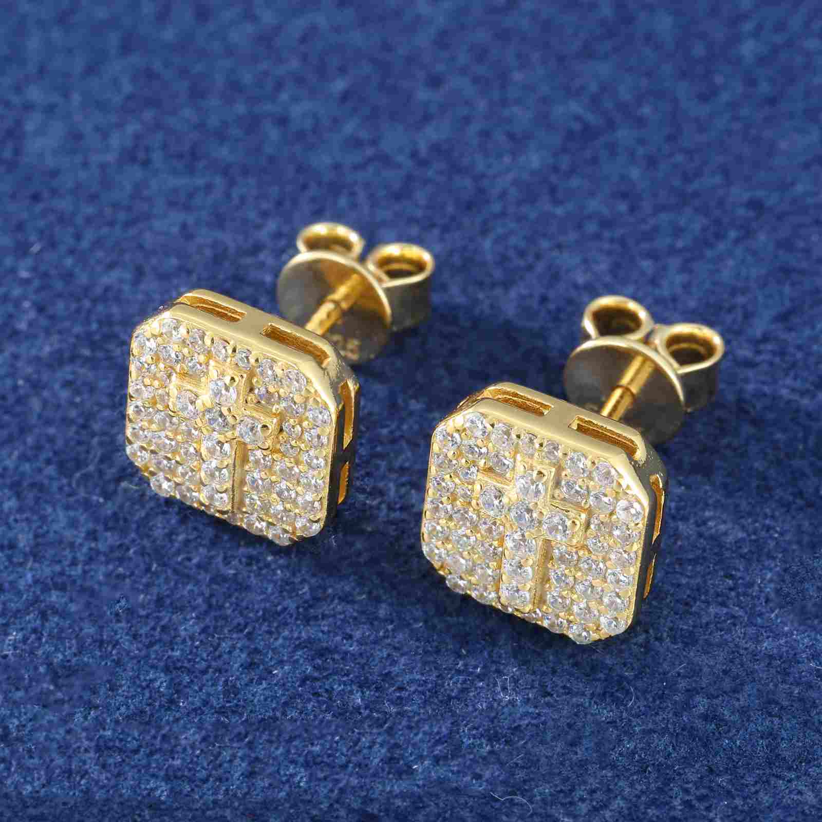 mens diamond cross earrings