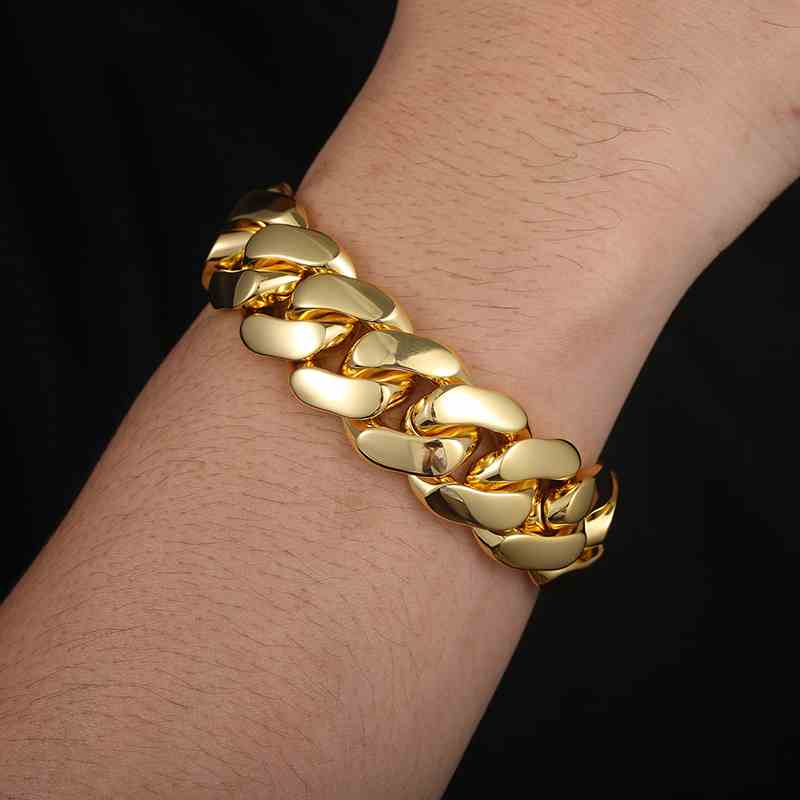 mens gold cuban link bracelet