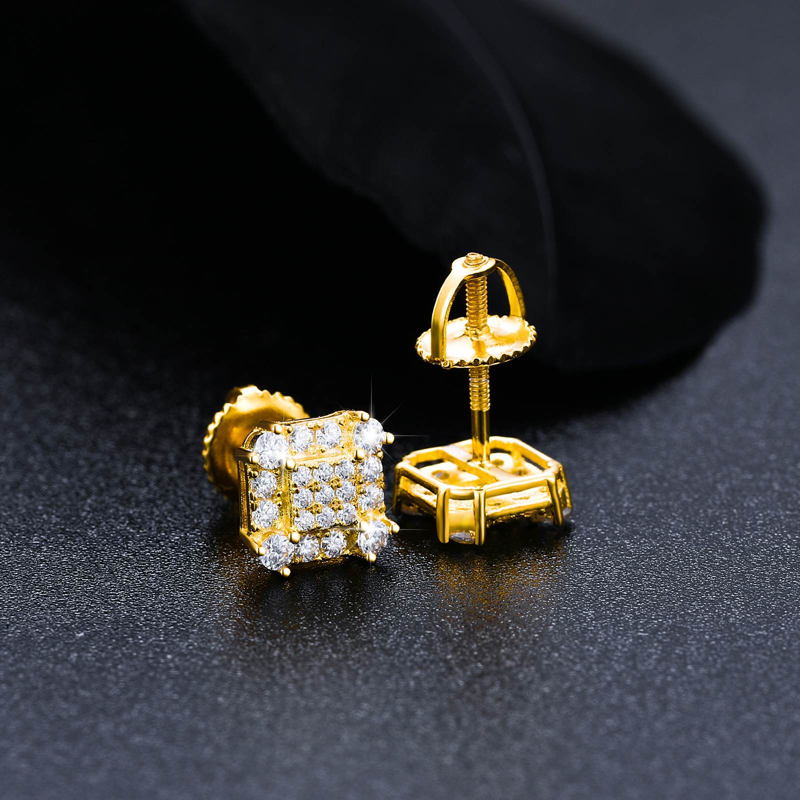 mens moissanite earrings