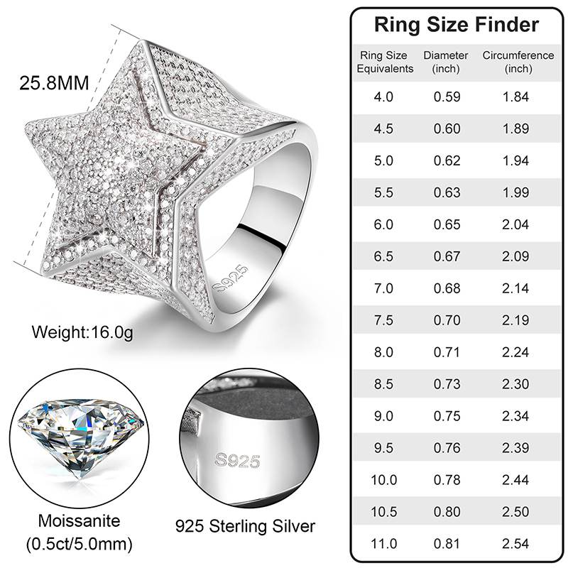 mens star ring