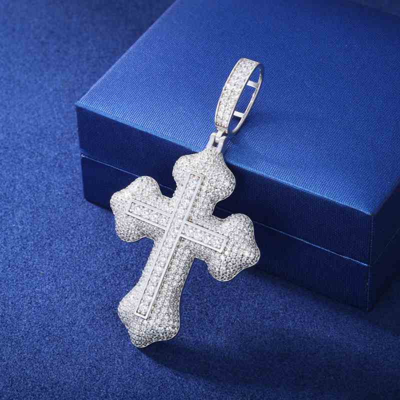 mens white gold cross