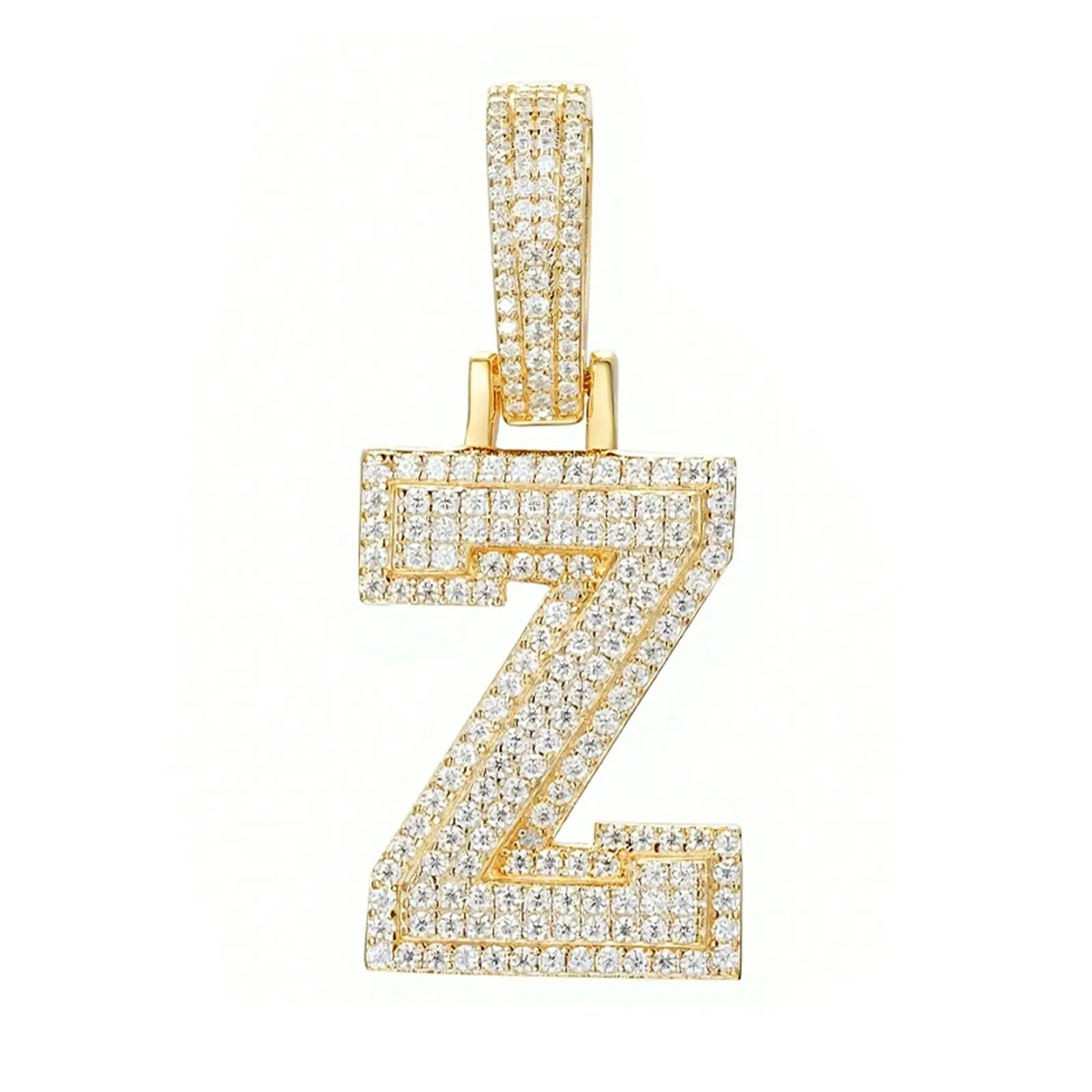 moissanite letter z pendant - gold