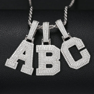 moissanite letter pendant